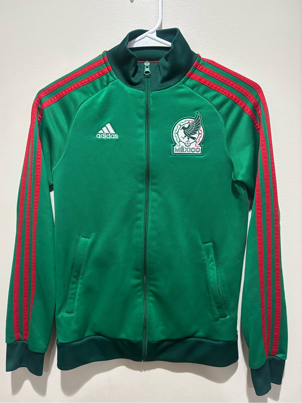 Adidas Mexico 3-Stripes Track Top Jacket Soccer Mexico Woven Crest World Cup